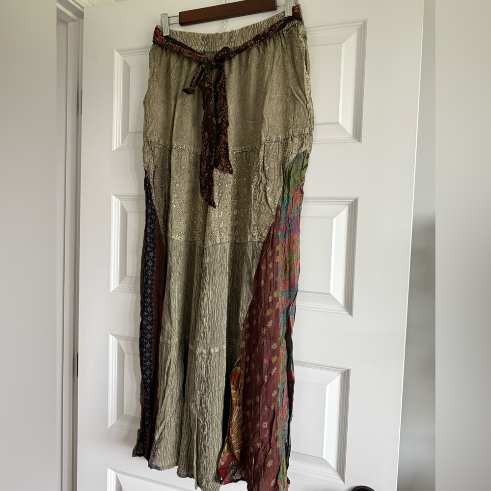 Young Threads Boho Patchwork Wide-Leg Pants Festi… - image 8